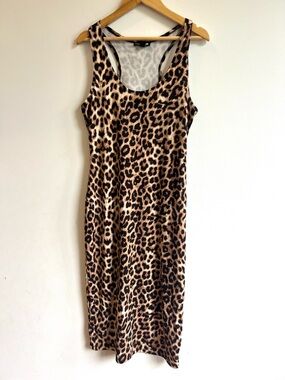 Fashion Nova Leopard Tank Form Fitting Midi Dress